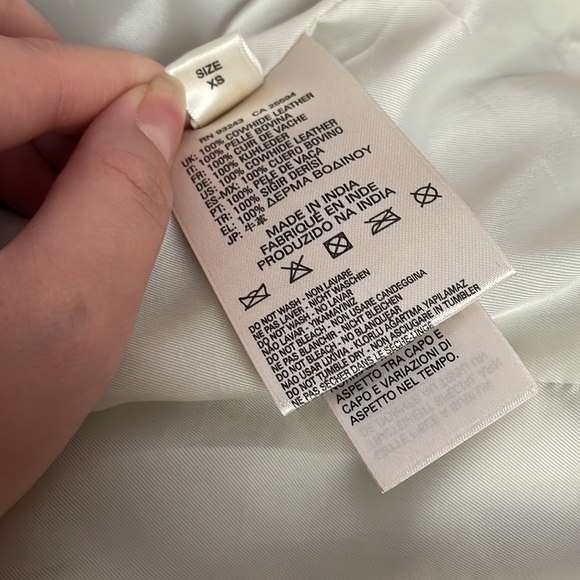 Diesel white leather jacket size xs - Picture 7 of 7